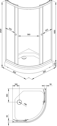 Triton Душевой уголок Альфа-Хром 90x90 – фотография-2